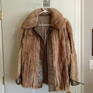 Mink and leather jacket